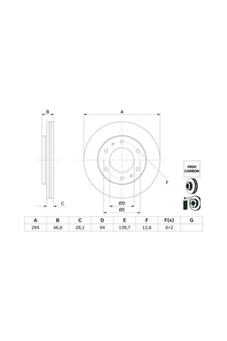 Mitsubishi L200 2.3dı-d 2019-2025 Bosch Ön Disk 294mm 2 Adet