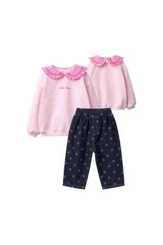 Poala Kids Puantiyeli Balloon Jeans Lacivert