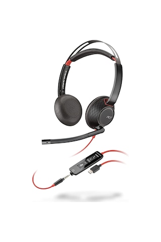 Plantronics Poly Blackwire 5220 USB-C Kulak Üstü Çağrı Merkezi Kulaklığı