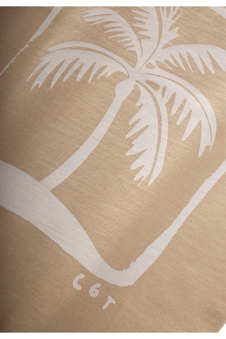 Cigit Palmiye Baskılı T-shırt 2-8 Yaş Kavun Turuncu