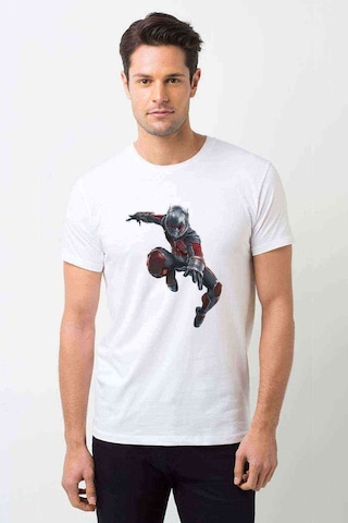 Ant Man Karınca Adam Jump Baskılı Beyaz Erkek Tshirt