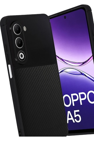 Newface - 102 - Oppo A5 4g Auto Focus Karbon Kapak - Csmo-tex - - Siyah