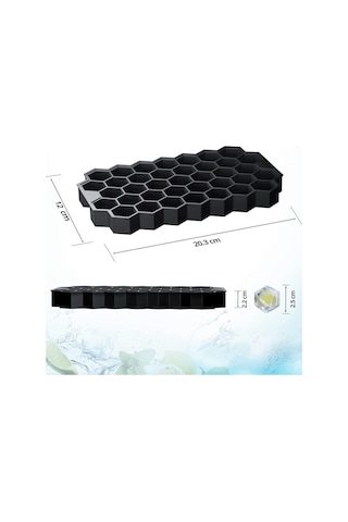 Mithra Lite 37 Li Petek Desenli Silikon Buz Kalıbı Mıt1074 Gri