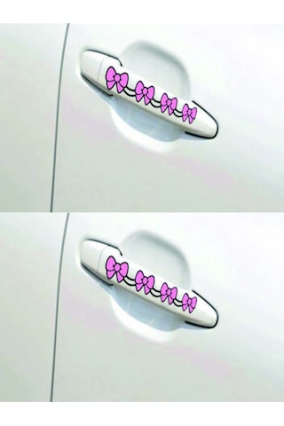 4 Adet Set Sevimli Hello Kitty Kapı Kolu Oto Araba Aksesuar Sticker