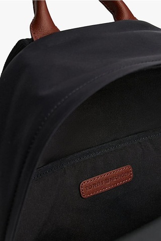 Kadın Popette Dome Monogram Plakalı Sırt Çantası - Siyah-11534 Black