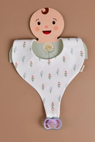 E&f Store Kız Bebek 3'lü Sıvı Geçirmez Emzik Tutucu Mama Önlüğü - Model 1 Çok Renkli