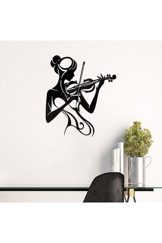 Homyl Kemancı Kadın Silüet Sanatı Duvar Askısı Banyo İçin 26x30cm