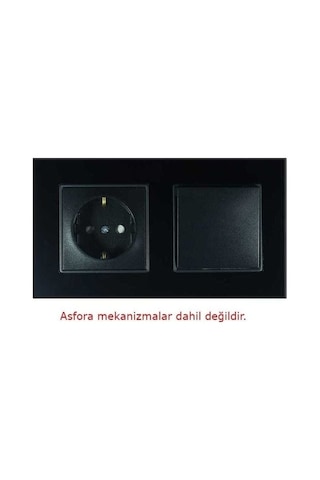 Arvehu Asfir Schneider Asfora Serisine Özel Ikili Parlak Siyah Pleksiglas Anahtar Priz Çerçevesi