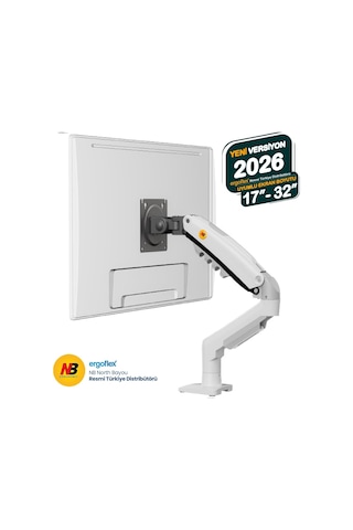Lexroo North Bayou Nb F80 Profesyonel 17-32 Inch Monitör Standı 2026 Versiyon Beyaz