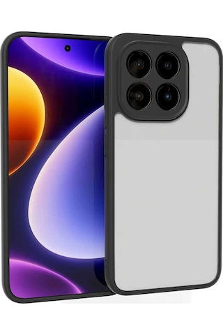 Xiaomi 15t Kılıf Kamera Korumalı Şeffaf Arka Yüzey Mkst New Roll Kapak - Siyah Siyah