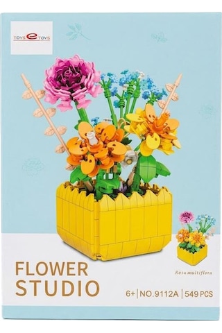 Toys E Toys Flower Studio Renkli Çiçek Bahçesi Yapı Blok Seti 549 Parça 9112a
