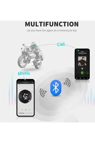 X63 Motosiklet Kask Kulaklık Intercom Işıklı Motorsiklet Interkom 5.3