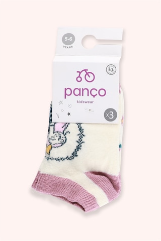 Panço Kız Çocuk 3'lü Patik Çorap Seti 2512gk11004 Renkli