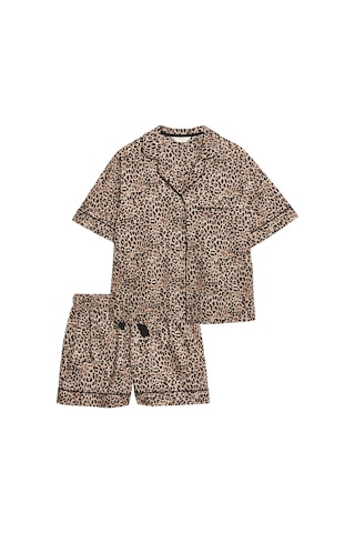Marks & Spencer Desenli Pijama Takım T37002207J Kahverengi