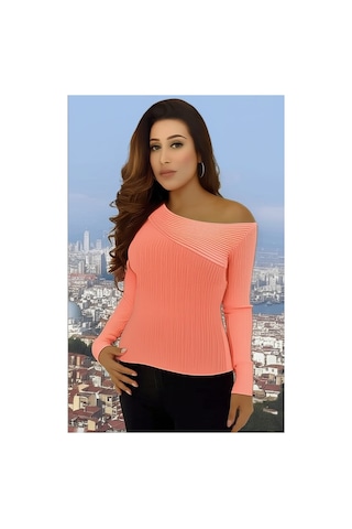 Flex Fashıon Yeni Sezon Omuz Detaylı Trend Triko Badi Kavun İçi Kavuniçi - 738278902 Kavuniçi - 738278902 Kavuniçi