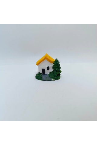 Mini Çam Ağaçlı Ev -sarı-teraryum Malzemesi Çok Renkli