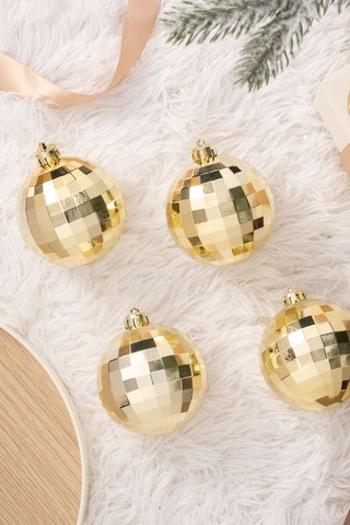 Karaca New Year Yılbaşı 2'li Set Disko Topu Ağaç Süsü Gold 8 cm