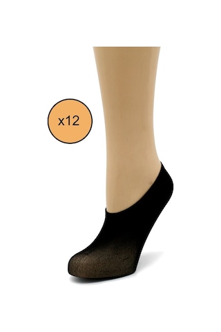 Cf Colour Feet Cf 12'Li Paket Siyah Ince Naylon Suba/Babet Çorap Siyah