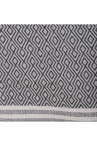 Natural Buldan İşi Kolları Örten Kaymaz Kanepe Çekyat Koltuk Örtüsü 180x300 Cm Pamuk Dokuma Antrasit Antrasit