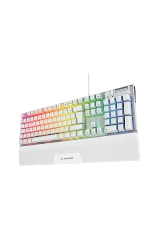 Rampage Carbon Beyaz Rgb Q Gaming Oyuncu Klavye Bilek Destekli Red Switch Rampage