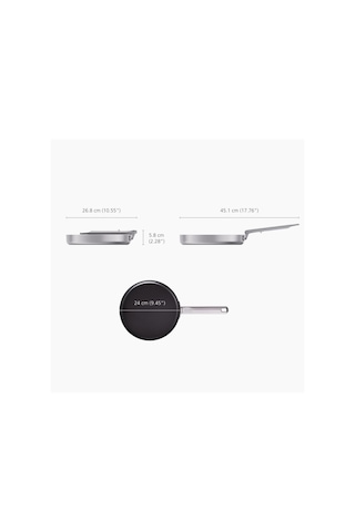 Joseph Joseph Space 3 Katmalı Paslanmaz Çelik Seramik Kaplama 24 Cm Kızartma Tavası Paslanmaz Çelik