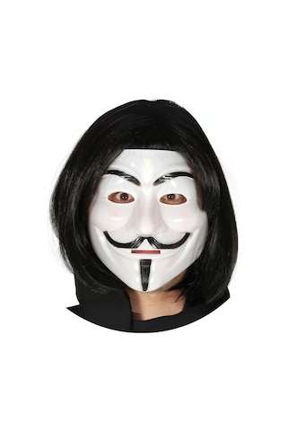 Büro Ev Ofis Gösteri Kostümü İçin For Vandetta Maske Takam Peruk Seti Standart