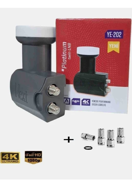 Next 2'li Twin Lnb 15 Metre Next Hazır-tak-kullan Anten Kablosu+4 Adet Contalı Konnektör+lnb Plastiği Uydupark Güvencesiyle
