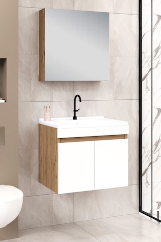 %100 Mdf 65 Cm Saura Banyo Dolabı Beyaz