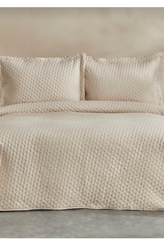 Karaca Home Breeze Soft Çift Kişilik Yatak Örtüsü Takımı Ekru Be