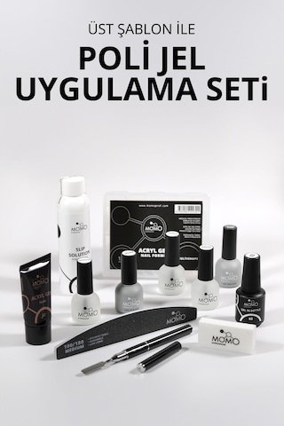 Momo Professional Üst Şablon İle Poli Jel Uygulama Seti