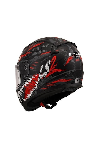 Ls2 Rapıd 2 Kaıju Mat Siyah-kırmızı Fullface Motosiklet Kaskı Mavi Camlı Sıyah-Kırmızı
