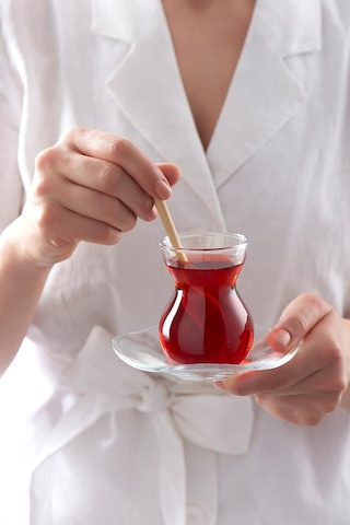 Paşabahçe Dantel Çay Bardağı 0 6'li Hediyelik Kutu Çok Renkli
