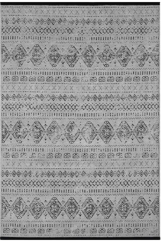 Gaia Gri Halı Yıkanabilir Kaymaz Taban Şönil Kilim Dokuma Pamuk Taban Kilim 10338 Gri