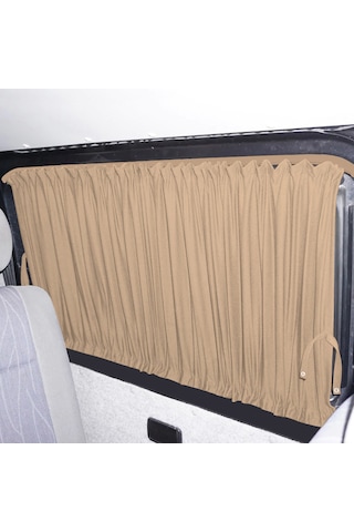 Pandami Mercedes Sprinter W906 Uzun 2006-2018 Uyumlu Krem Raylı Oto Perde Takımı