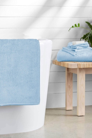 10 Lu Otel Banyo Havlusu Pamuklu 90x150 Cm Renkli 16/1 Avs 580 Gr Mavi