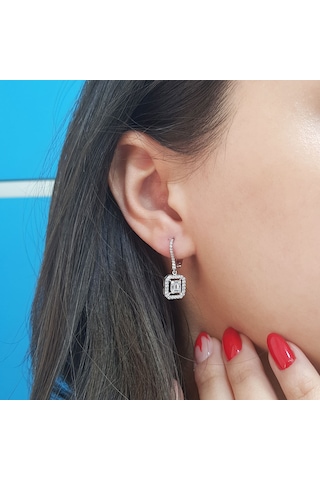 Lova 0,73 Karat Baget ve Dört Köşe Pırlanta Küpe - 3030053