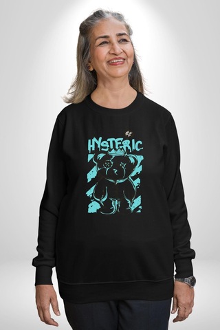Histerik Unisex Siyah Sweatshirt Siyah