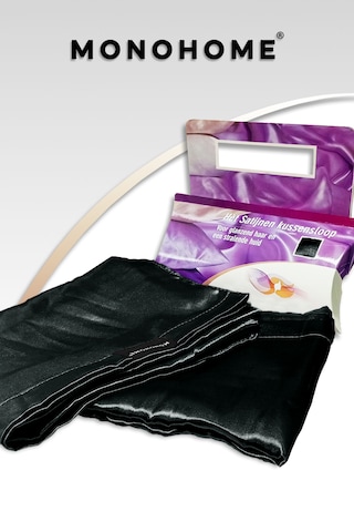 Güzellik Yastığı %100 Ipek Saten 2 Adet Luxury Yastık Kılıfı Siya