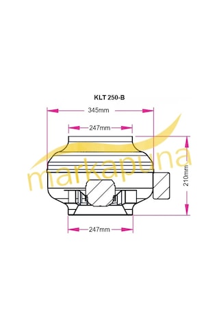 Fanex LKT 250-B Metal 25 cm 1150 m³/h Debi Yuvarlak Kanal Fanı