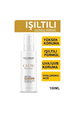 Dermaderm Glow Ve Shimmer Simli Güneş Kremi Spf 50 100 Gr - Işıltılı Yüksek Koruma