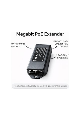 Nvd-2101 10/100 1 In 2 100m Poe Repeater Extender
