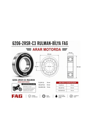 6206-2rsr-c3 Rulman-bilya Fag - Arr6206fag