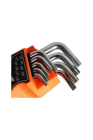 Qtools 9 Parça Çelik Kısa Alyan Takımı Tork Anahtarı Seti Yıldız Uçlu