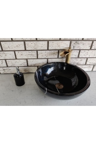 Toros Siyahı Çanak Mermer Lavabo