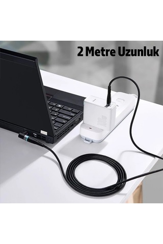 Baseus Zinc Manyetik Type-c To Dc Round 79x55mm Lenovo Laptop Şarj Kablosu 100w 2m- 5775 Siyah