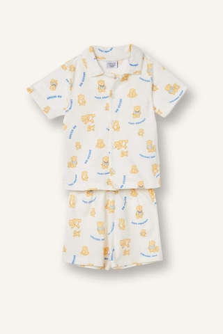 Defacto 2li Ayıcıklı Ecru Pijama Takımı Erkek Bebek H5379a526hser118 Ekru-er118