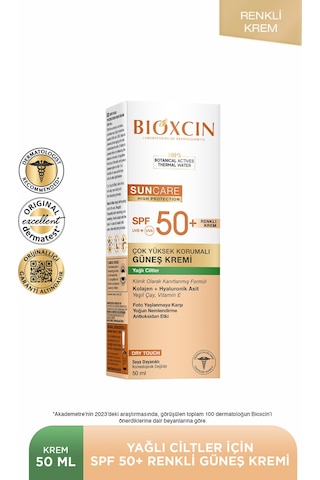 Bioxcin Sun Care Spf 50 Çok Yüksek Korumalı Renkli Güneş Kremi 50 ml Karma Ve Yağlı Cilt Tinted