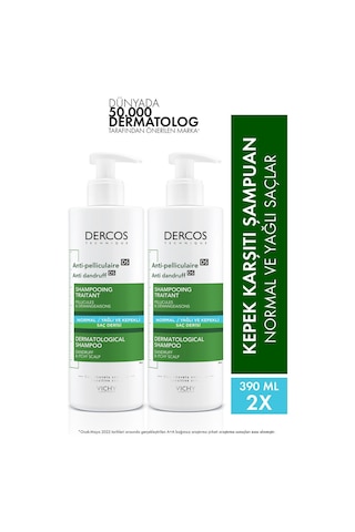 Vichy Dercos Anti-Dandruff Karşıtı Şampuan Normal & Yağlı Saçlar 2 x 390 ML
