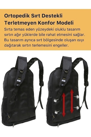 Carlburn Ortopedik Su Geçirmez Konfor Modeli Fermuarlı Büyük Boy Çok Gözlü Bölmeli Kamp Outdoor Sırt Çantası Çok Renkli