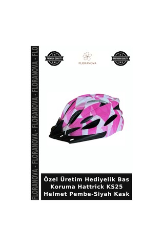 Özel Üretim Hediyelik Bas Koruma Hattrick Ks25 Helmet Pembe-siyah Kask Pembe - Siyah